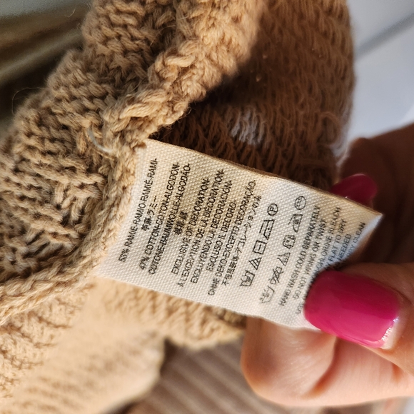 Free People Beige and Coral Knit Cardigan XS - Picture 4 of 5